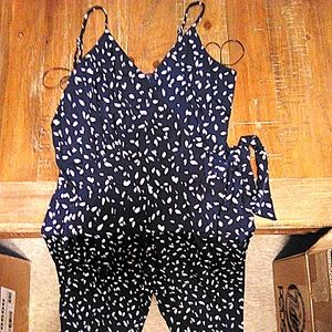 New with tags - Romper Blue with white dots on it